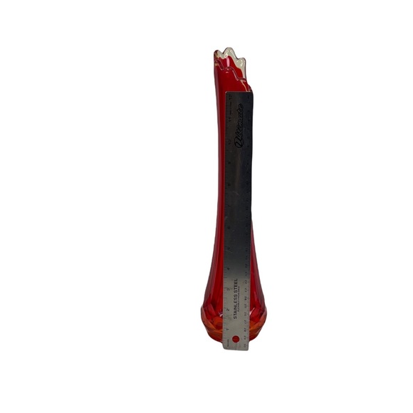 Vintage LE Smith Stretch Swung Vase Amberina1963 MCM Mid Century Modern 14" - Picture 5 of 10